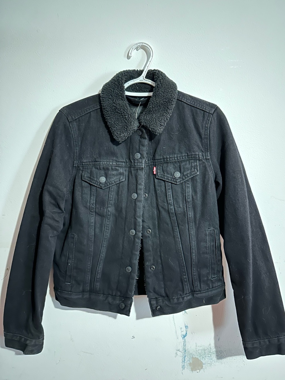 Levi’s Black Sherpa Collar & Lined Denim Jacket